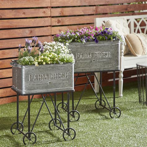 galvanized steel planter box|large rectangular galvanized metal planters.